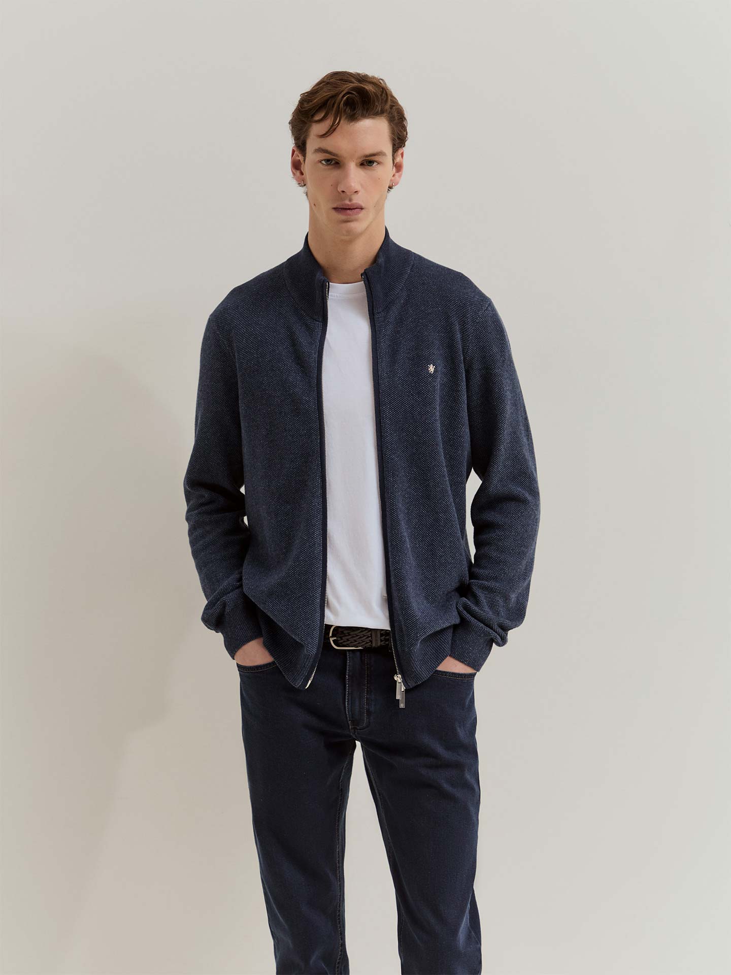 Casaco de Malha com Gola Subida