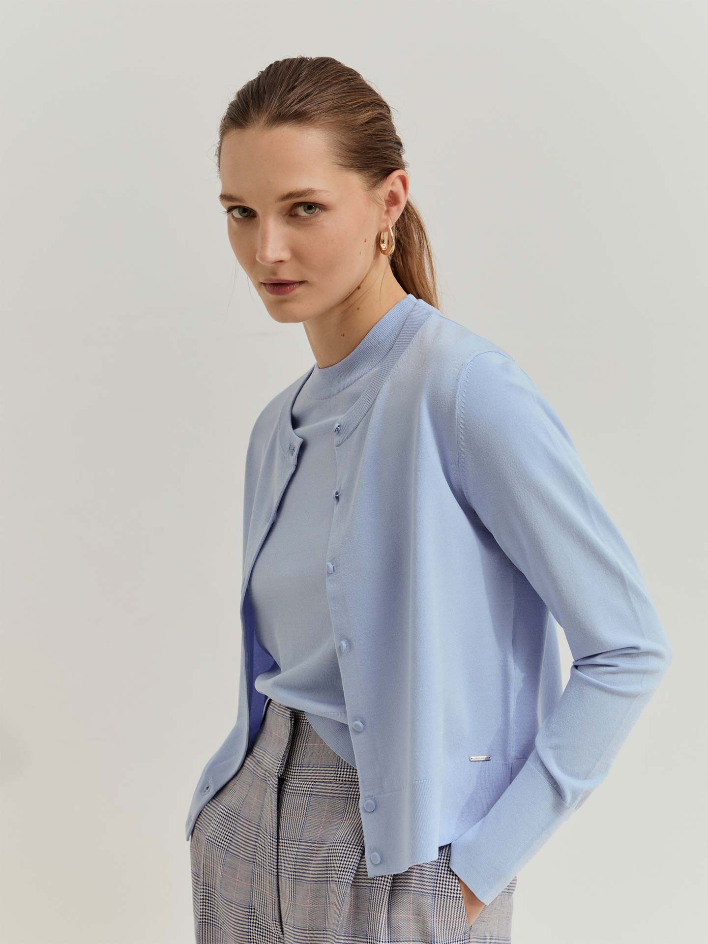 Casaco de Malha com Gola Redonda