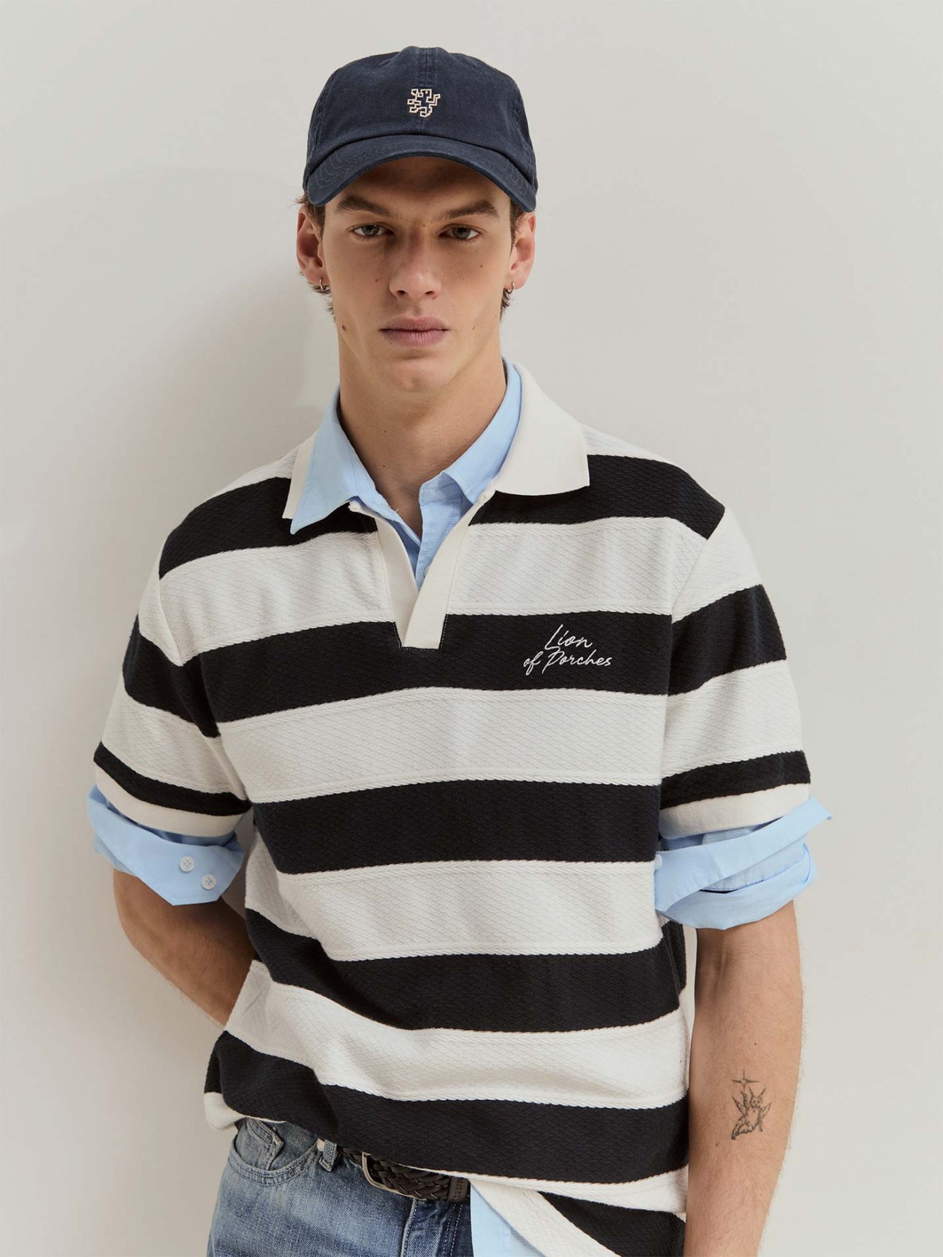 Polo de Manga Curta �s Riscas