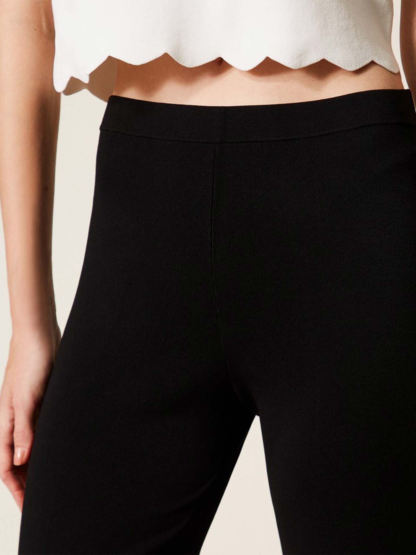 Calças de Malha à Boca de Sino