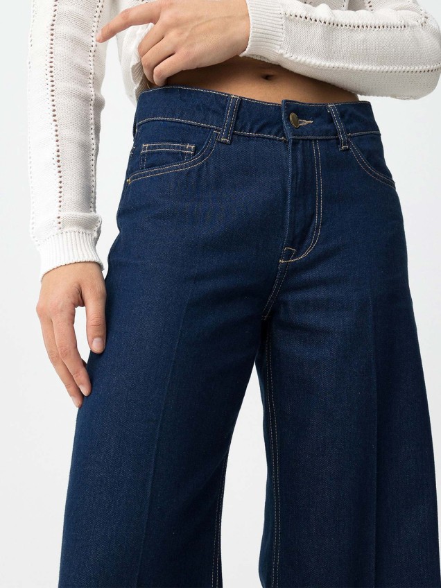 Calças de Ganga Perna Larga