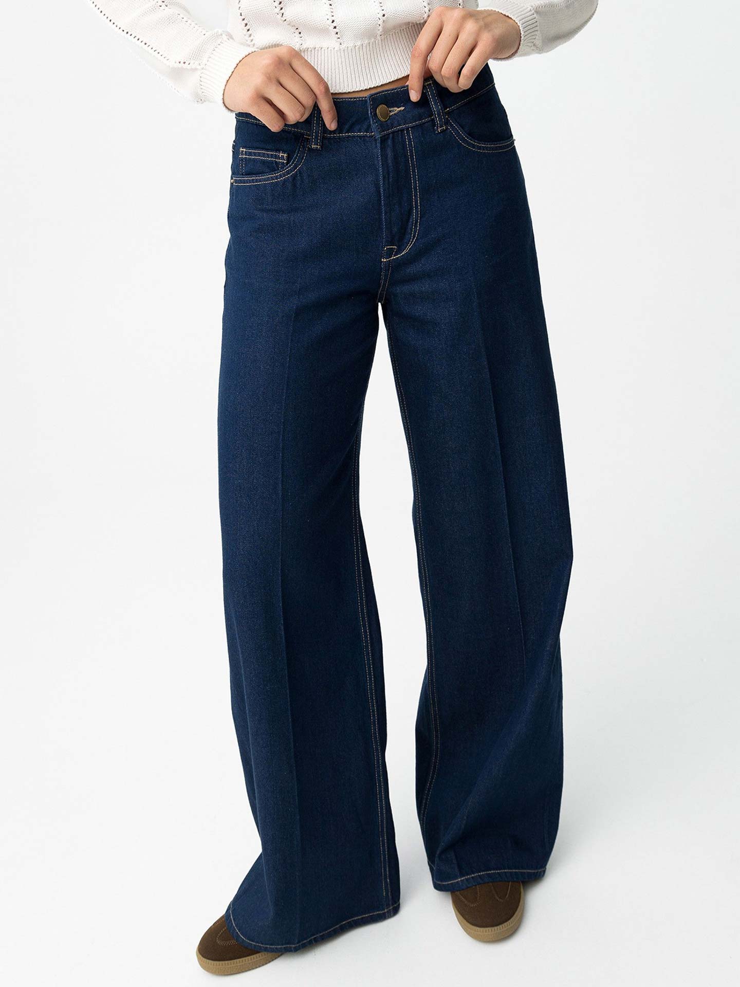 Calças de Ganga Perna Larga