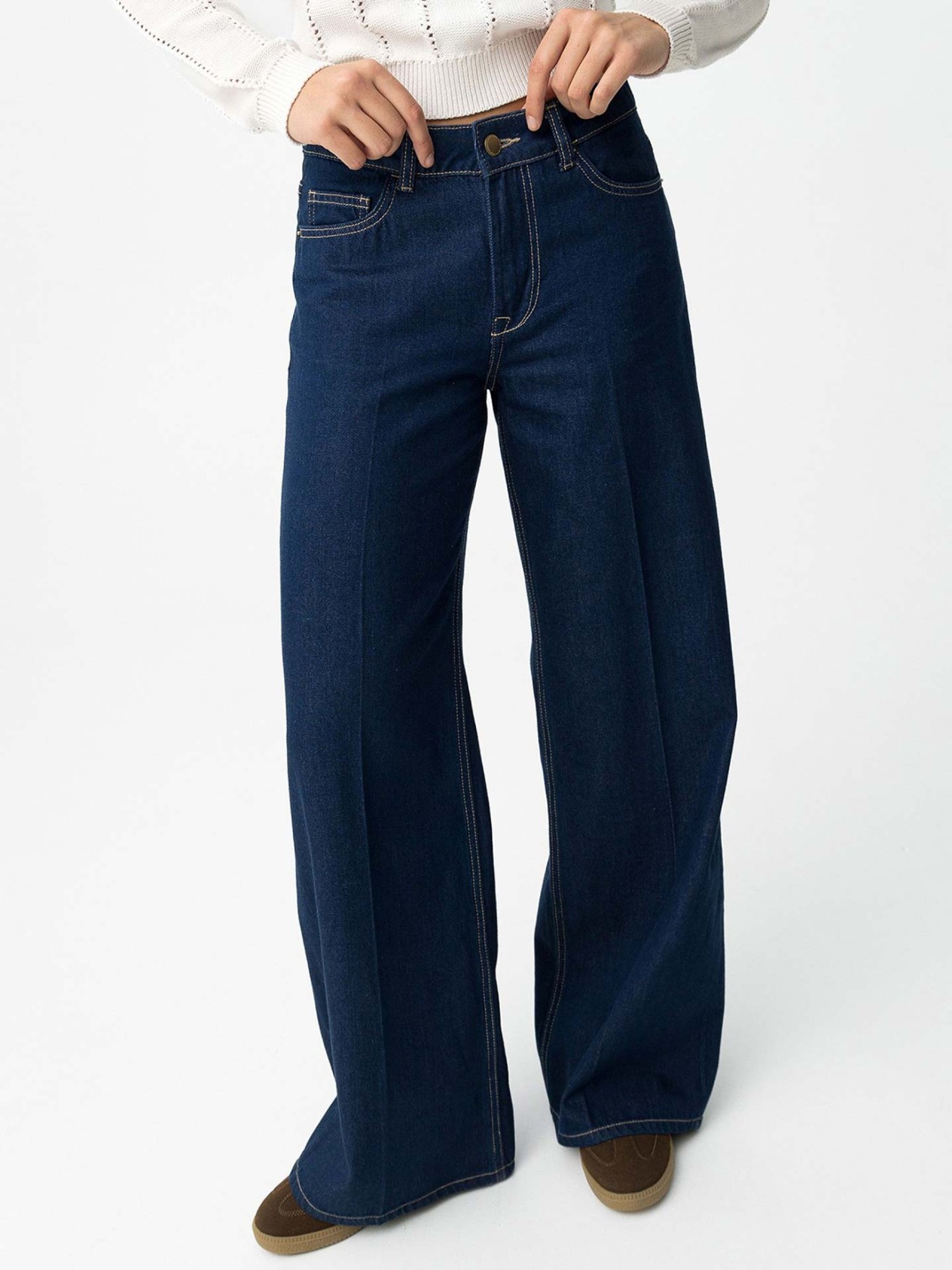 Calças de Ganga Perna Larga