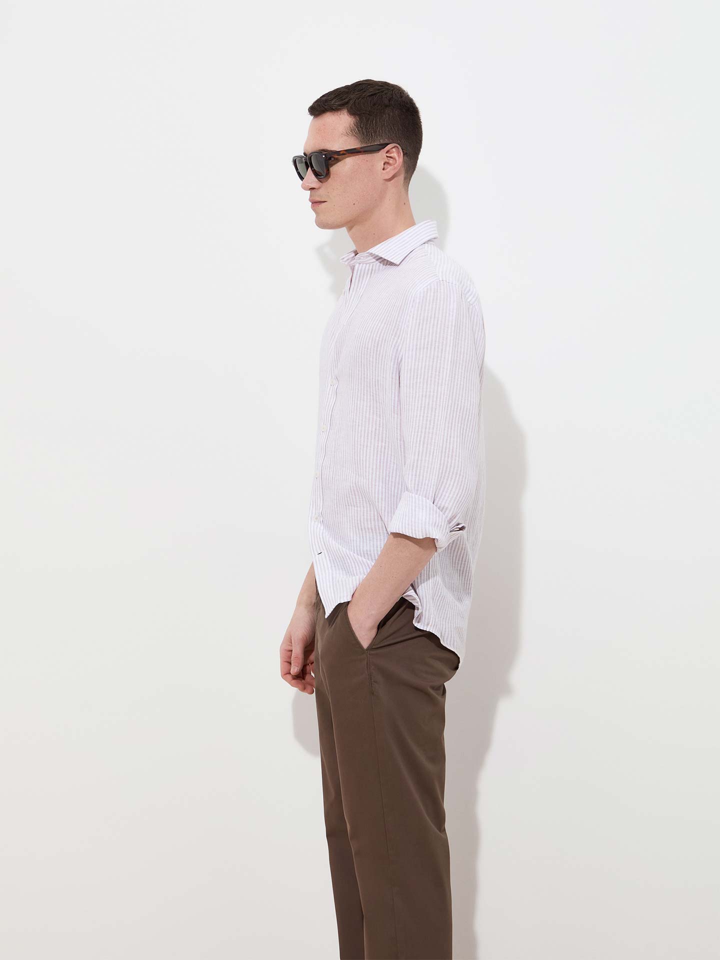 Camisa de Linho às Riscas