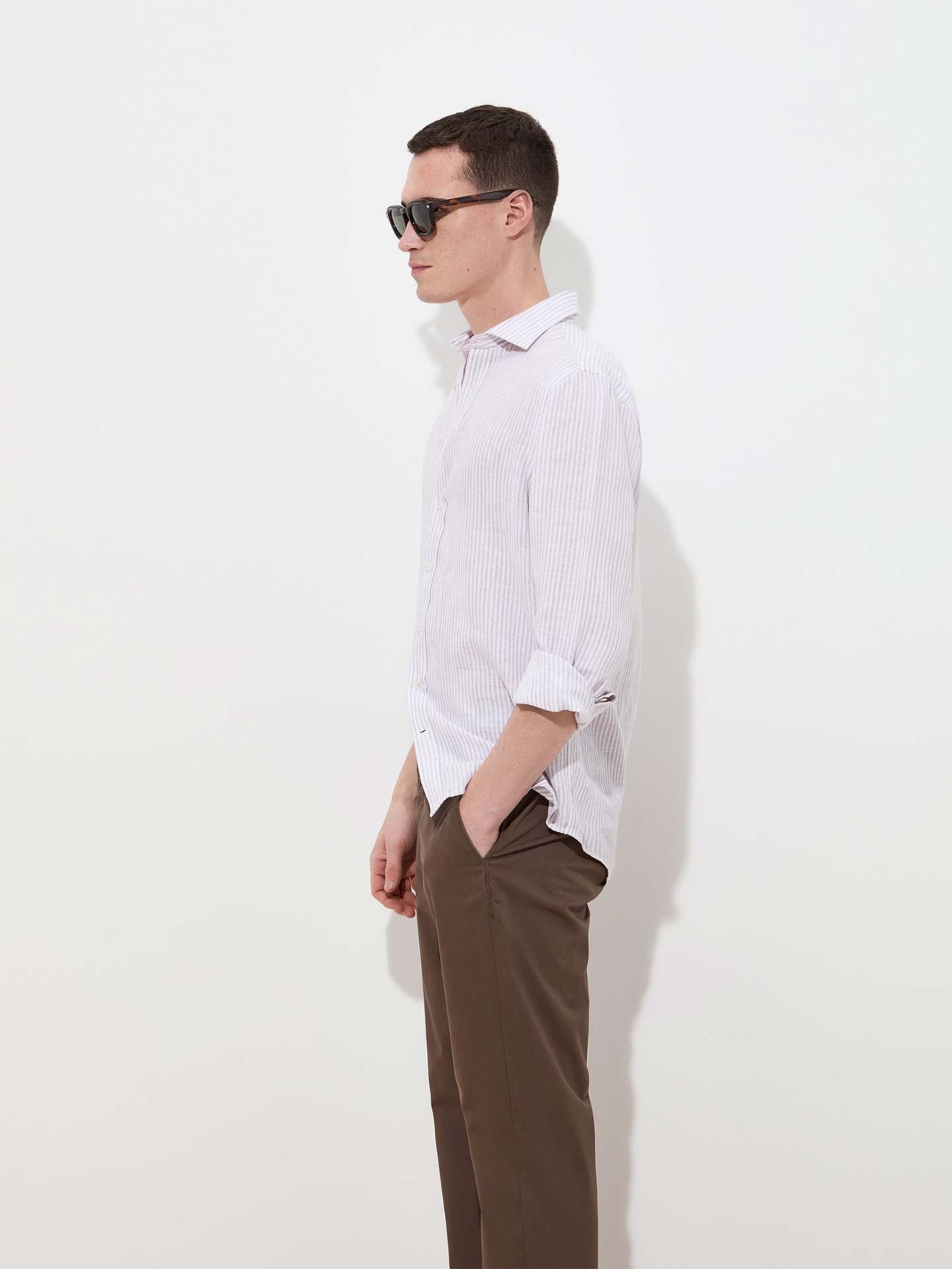 Camisa de Linho às Riscas