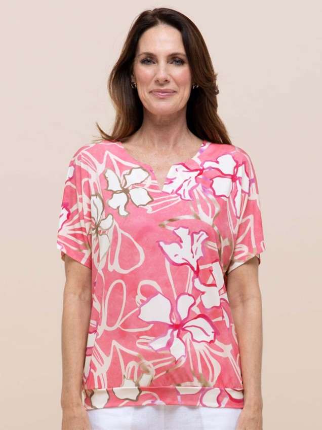 Blusa com Padr�o Floral Sia