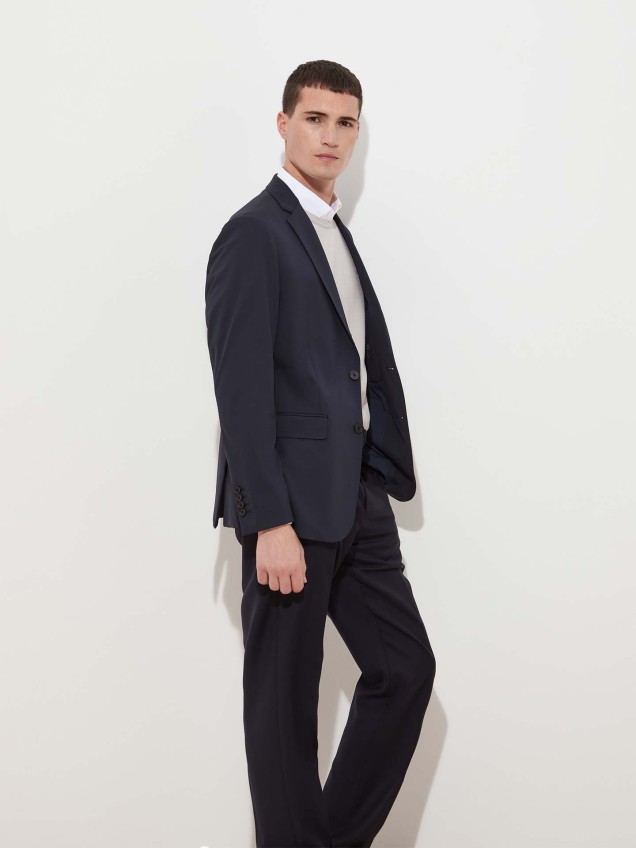 Blazer Slim Fit em Malha Técnica