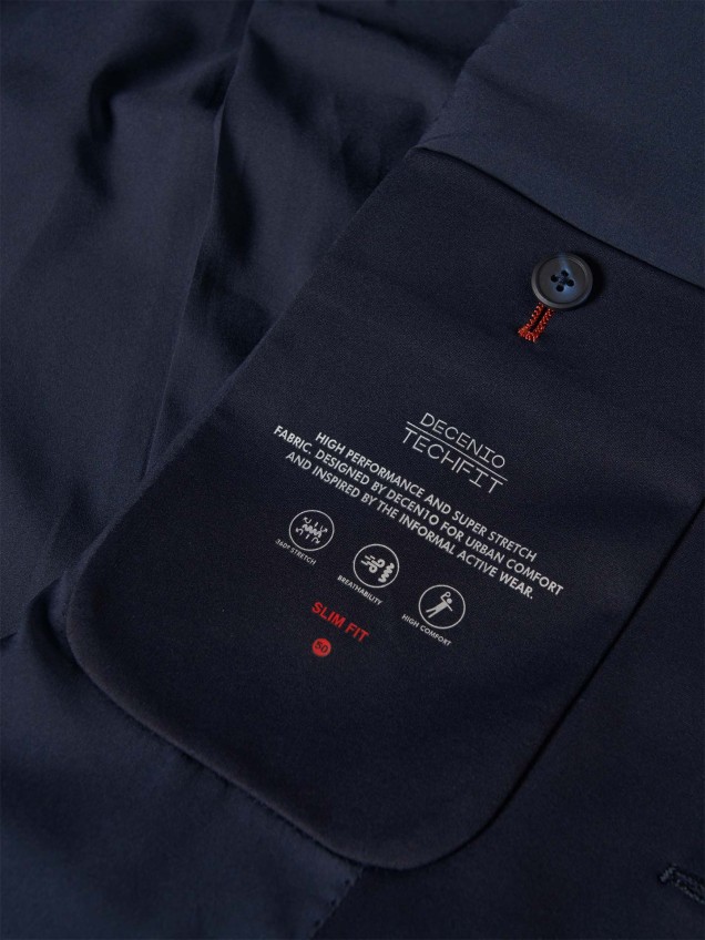Blazer Slim Fit em Malha Técnica