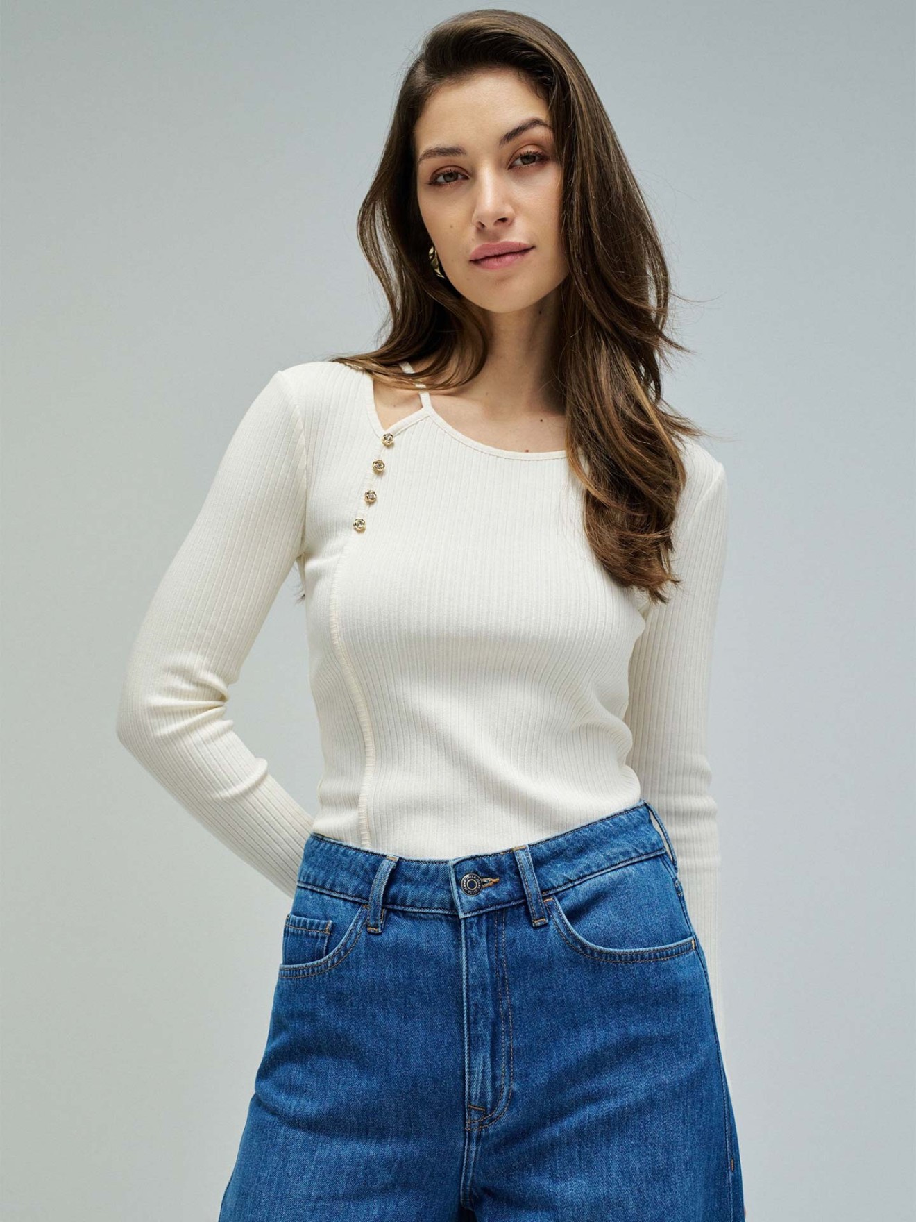 Camisola de Malha Canelada