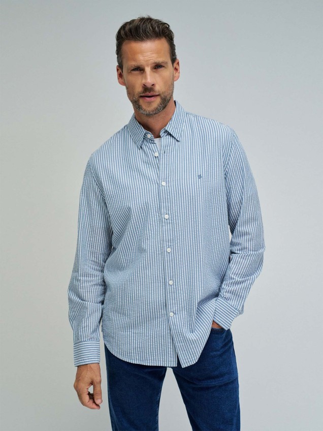 Camisa �s Riscas Regular Fit