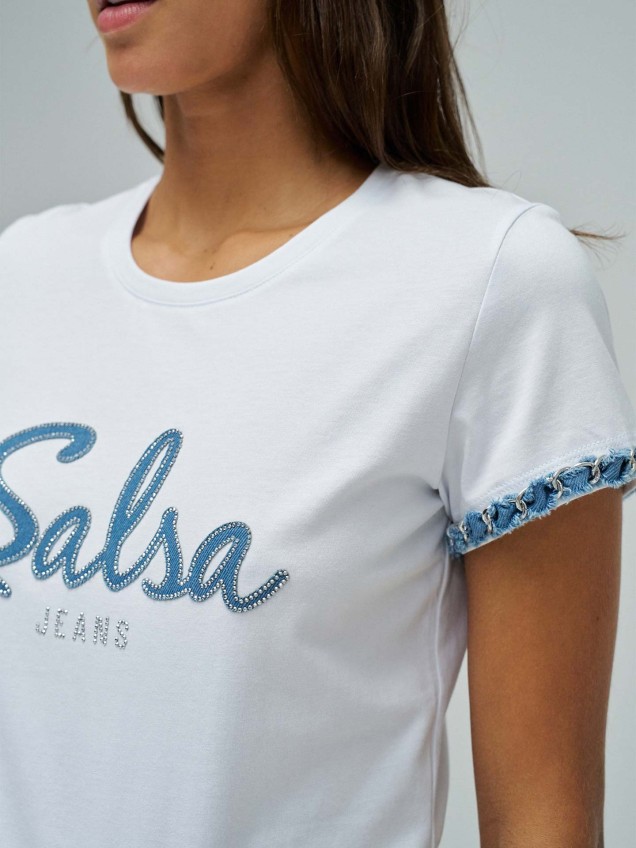 T-shirt Slim Fit com Brilhantes