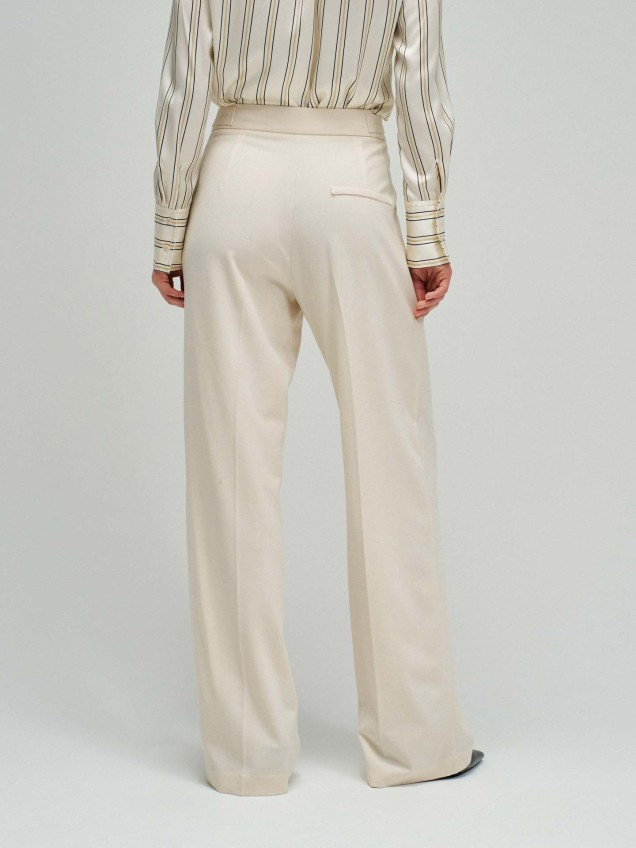 Calças de Cintura Alta com Perna Reta