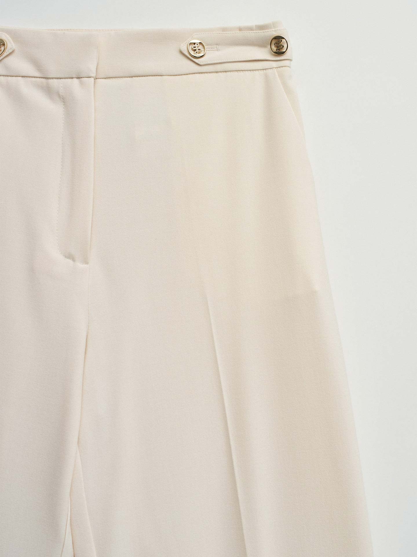 Calças de Cintura Alta com Perna Reta