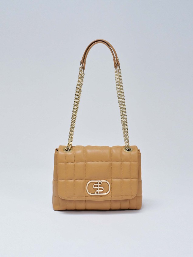 Mala de Ombro Acolchoada Efeito Pele