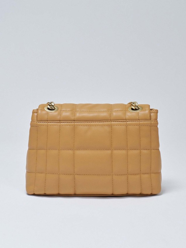 Mala de Ombro Acolchoada Efeito Pele