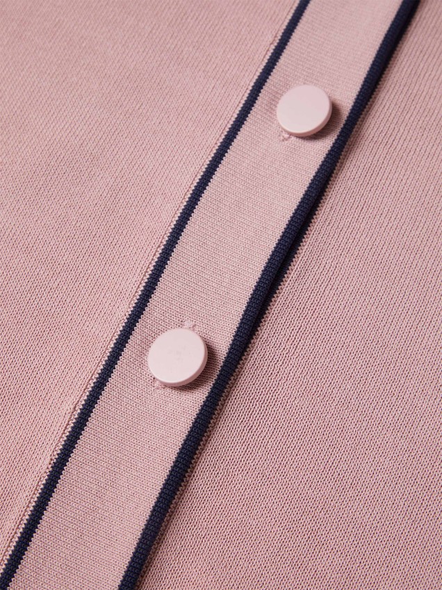 Casaco de Malha com Riscas em Contraste