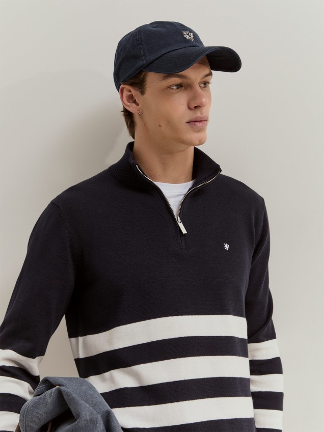 Camisola com Gola de Meio Fecho
