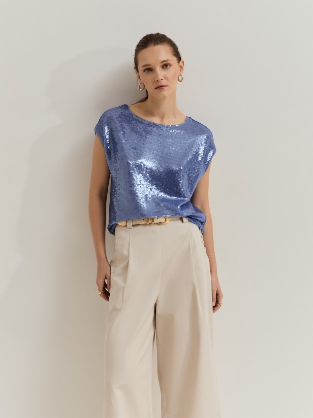 T-shirt com Lantejoulas