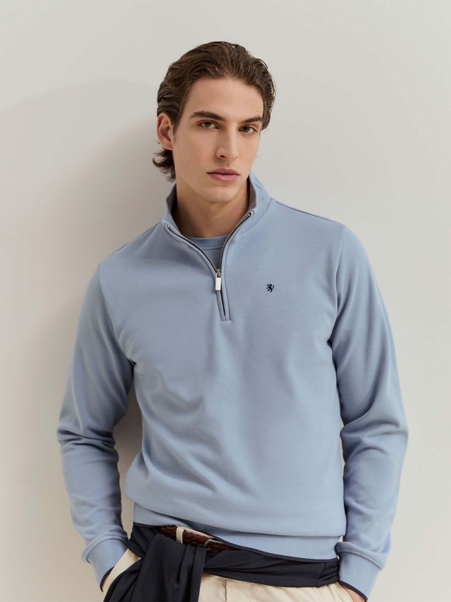 Camisola de Gola Alta com Meio Fecho