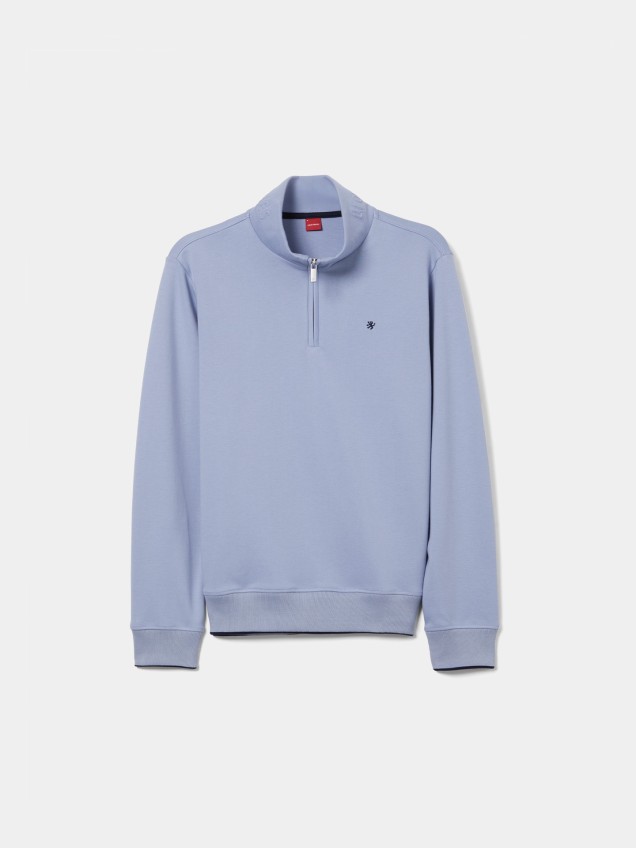 Camisola de Gola Alta com Meio Fecho