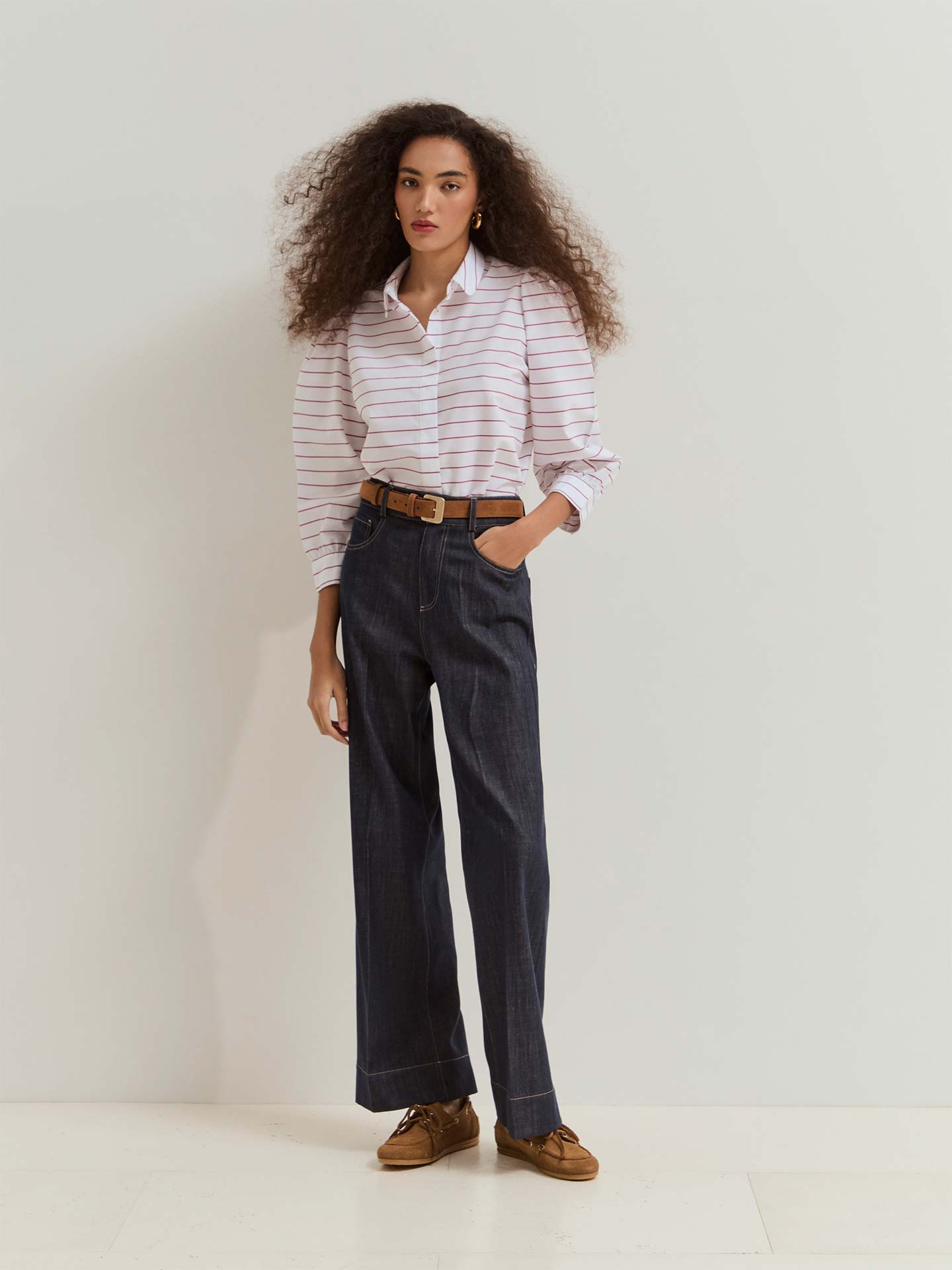 Calças de Ganga de Perna Larga