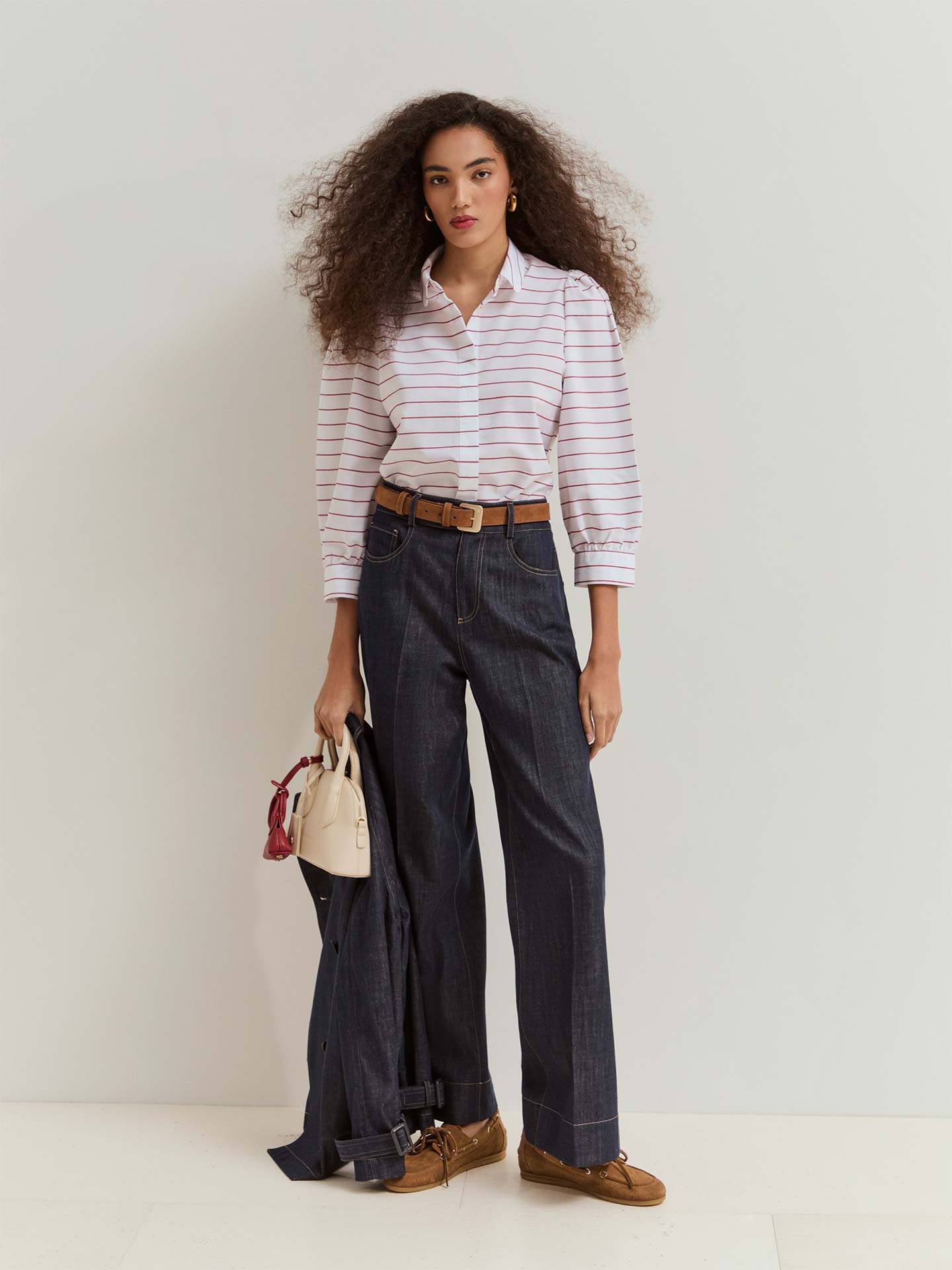 Calças de Ganga de Perna Larga