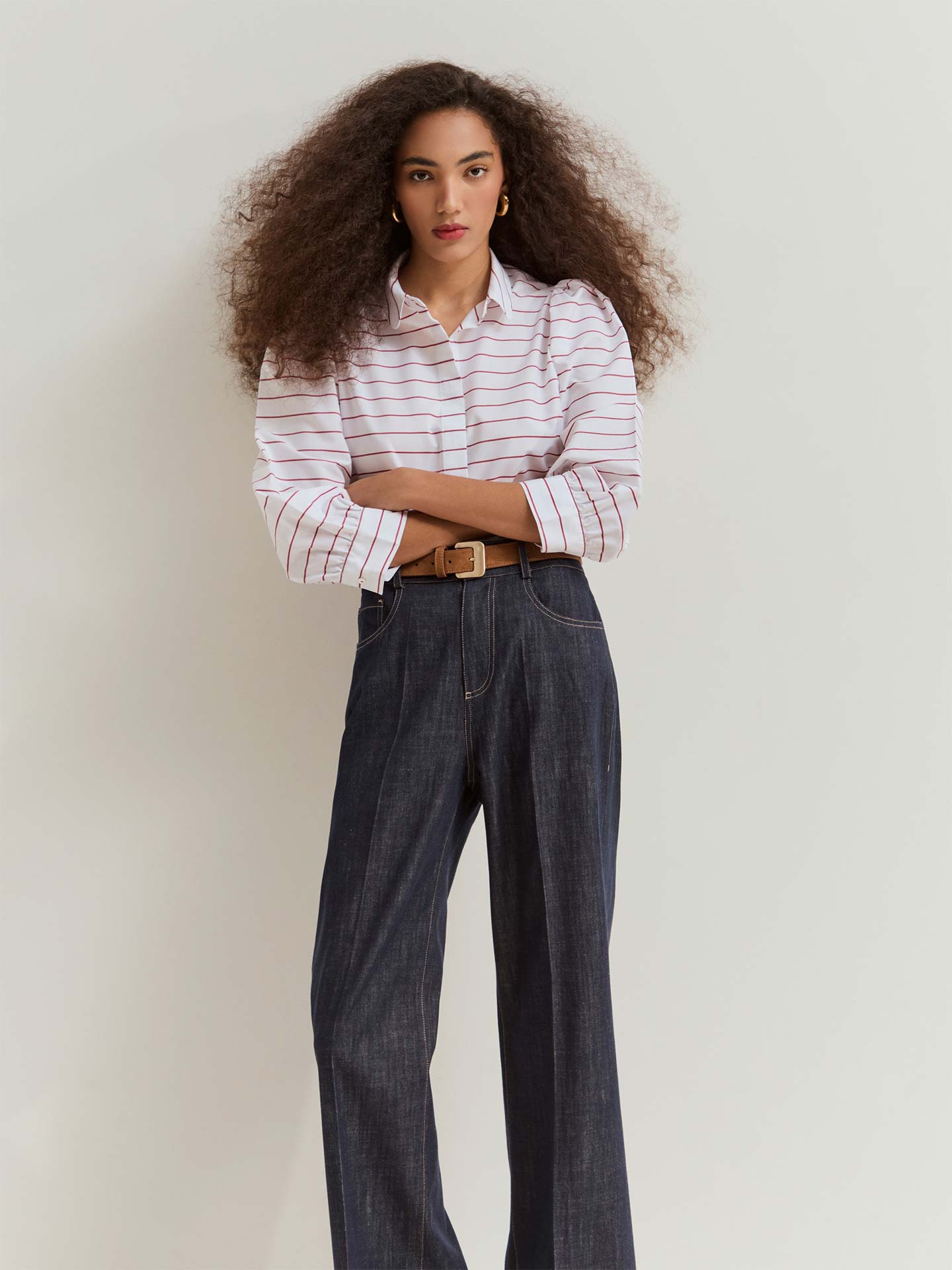 Calças de Ganga de Perna Larga