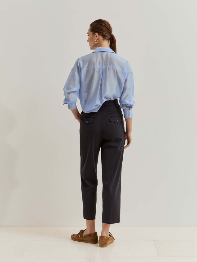 Calças Chino com Pregas