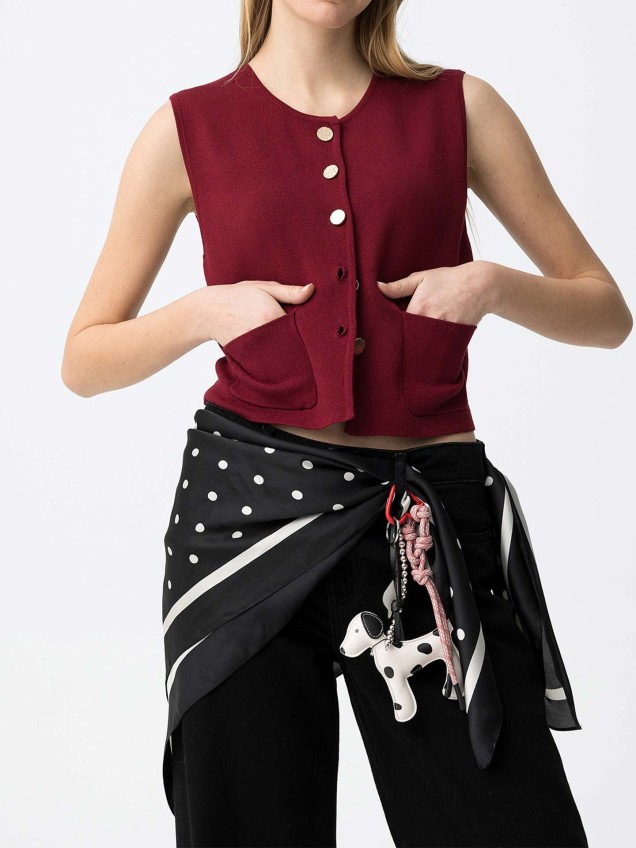 Colete de Malha com Bot�es