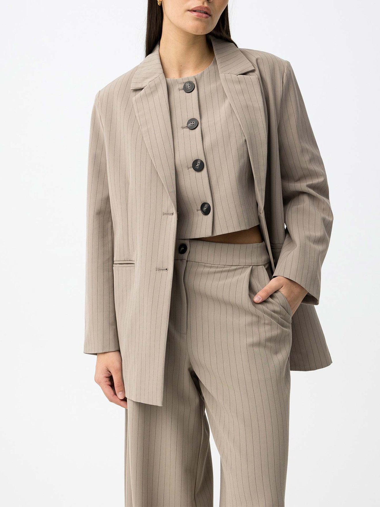 Blazer com Padr�o de Risca de Giz