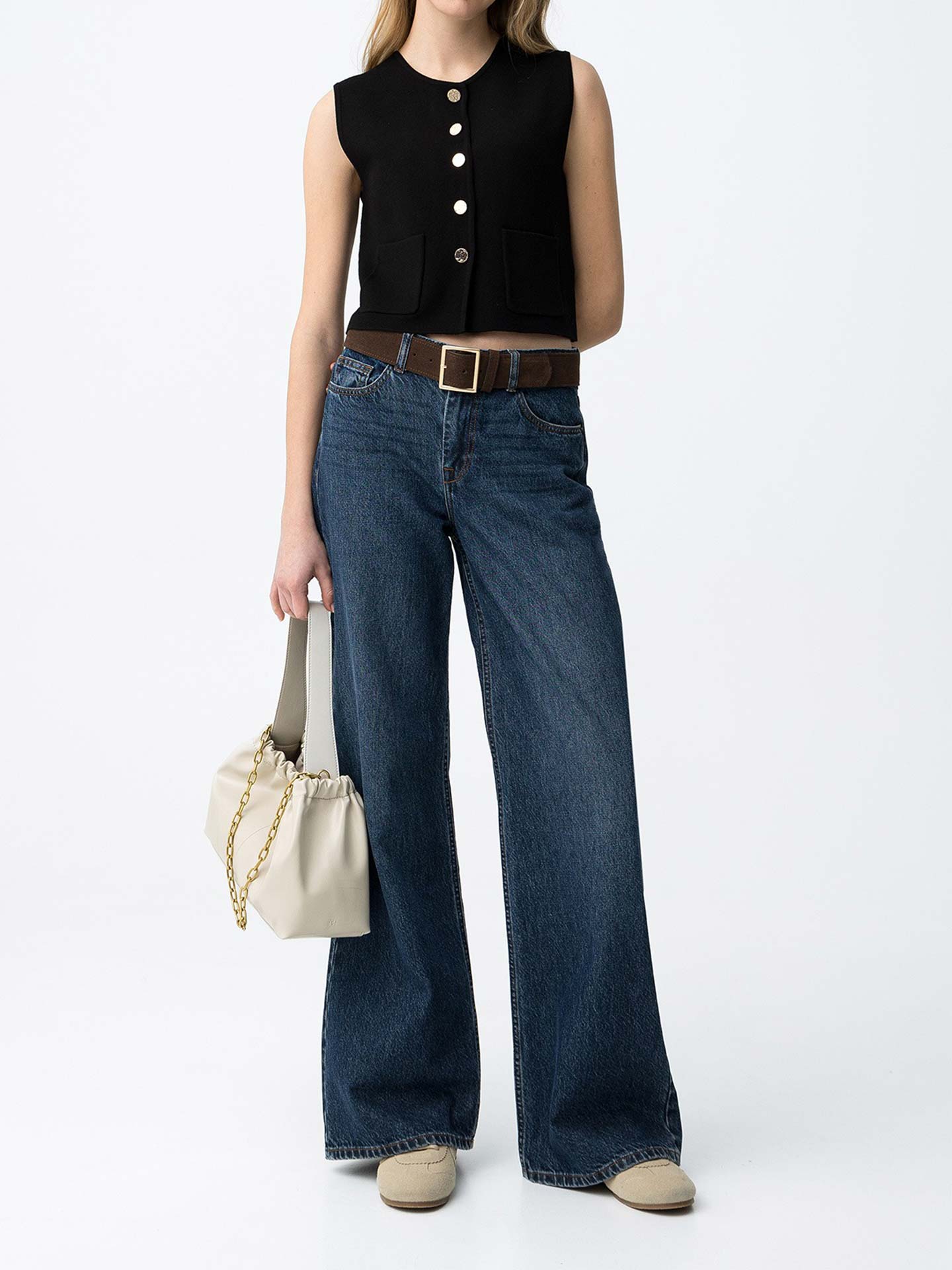 Colete de Malha com Botões