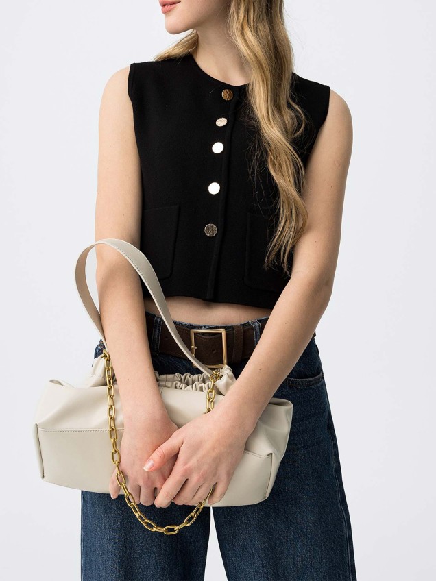 Colete de Malha com Botões