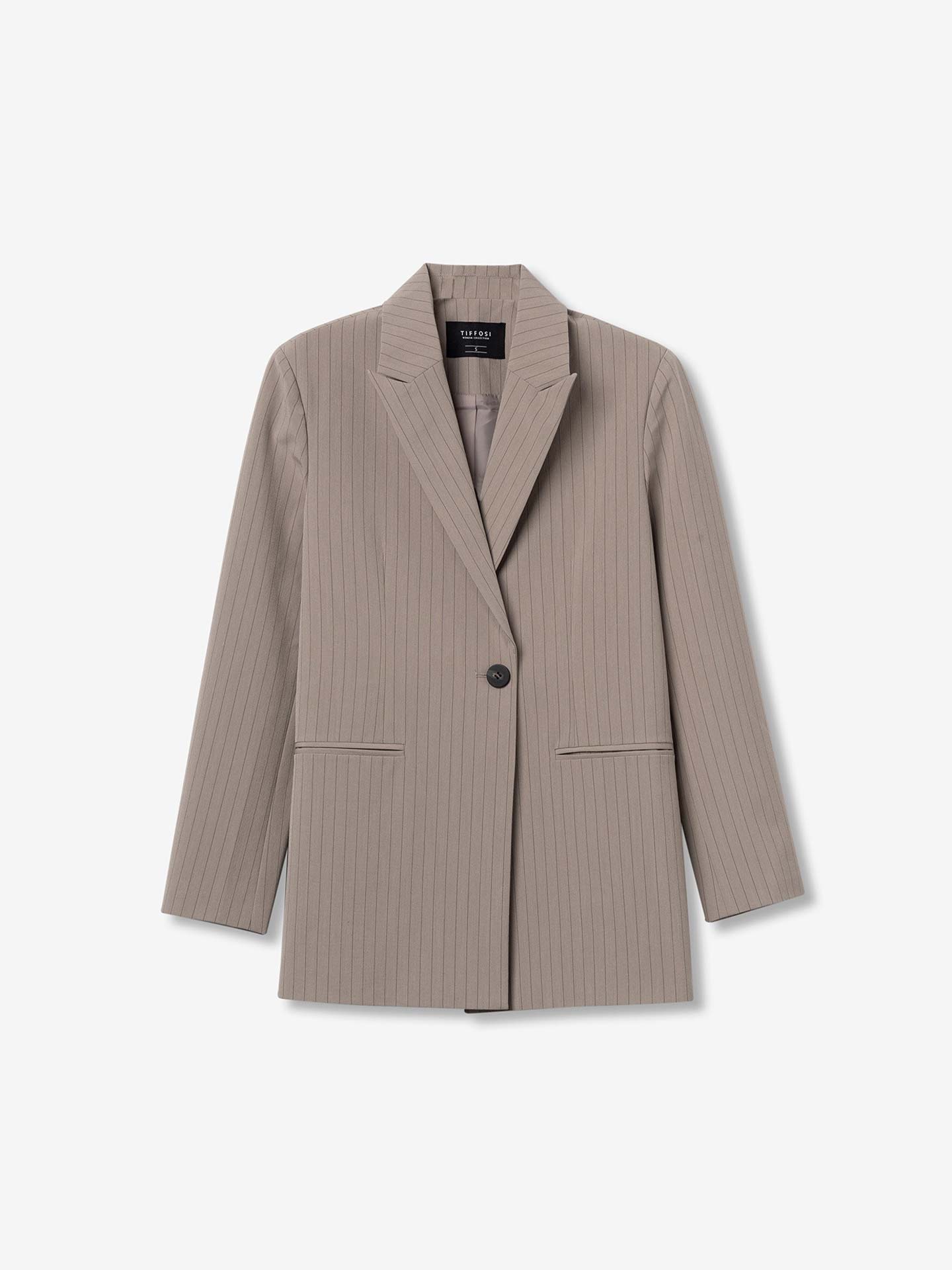 Blazer com Padrão de Risca de Giz