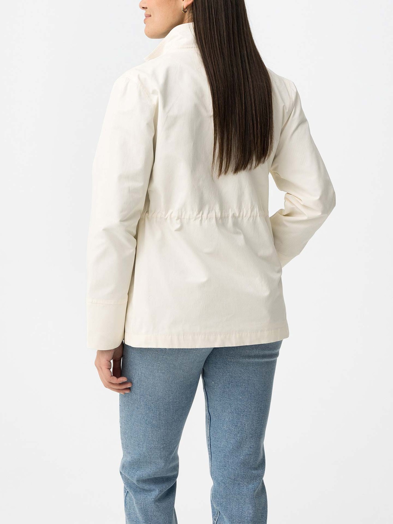 Parka com Gola Subida e Cintura Ajustável
