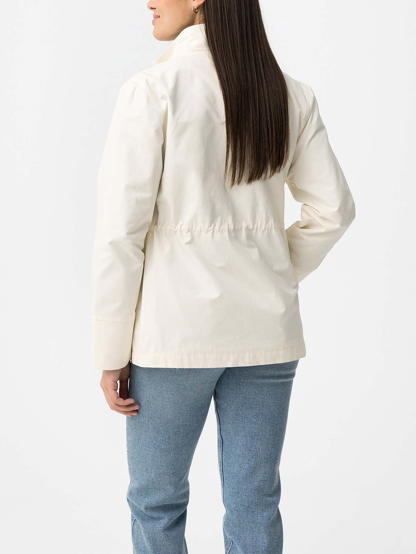 Parka com Gola Subida e Cintura Ajustável
