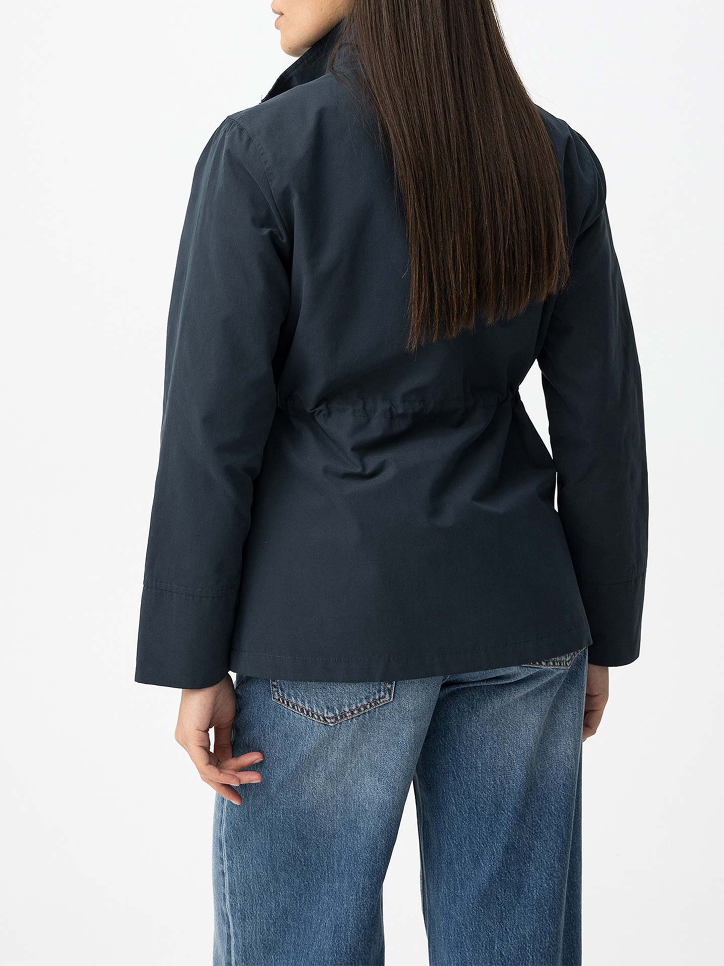 Parka com Gola Subida e Cintura Ajustável