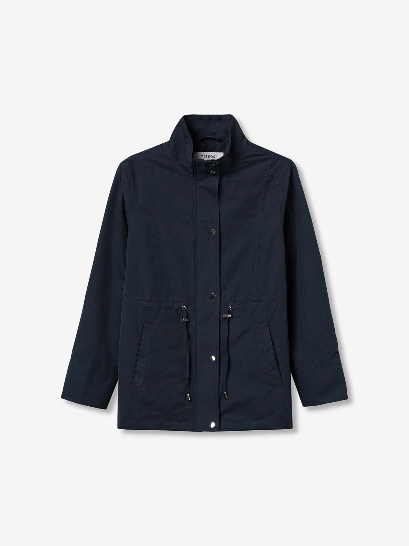 Parka com Gola Subida e Cintura Ajust�vel