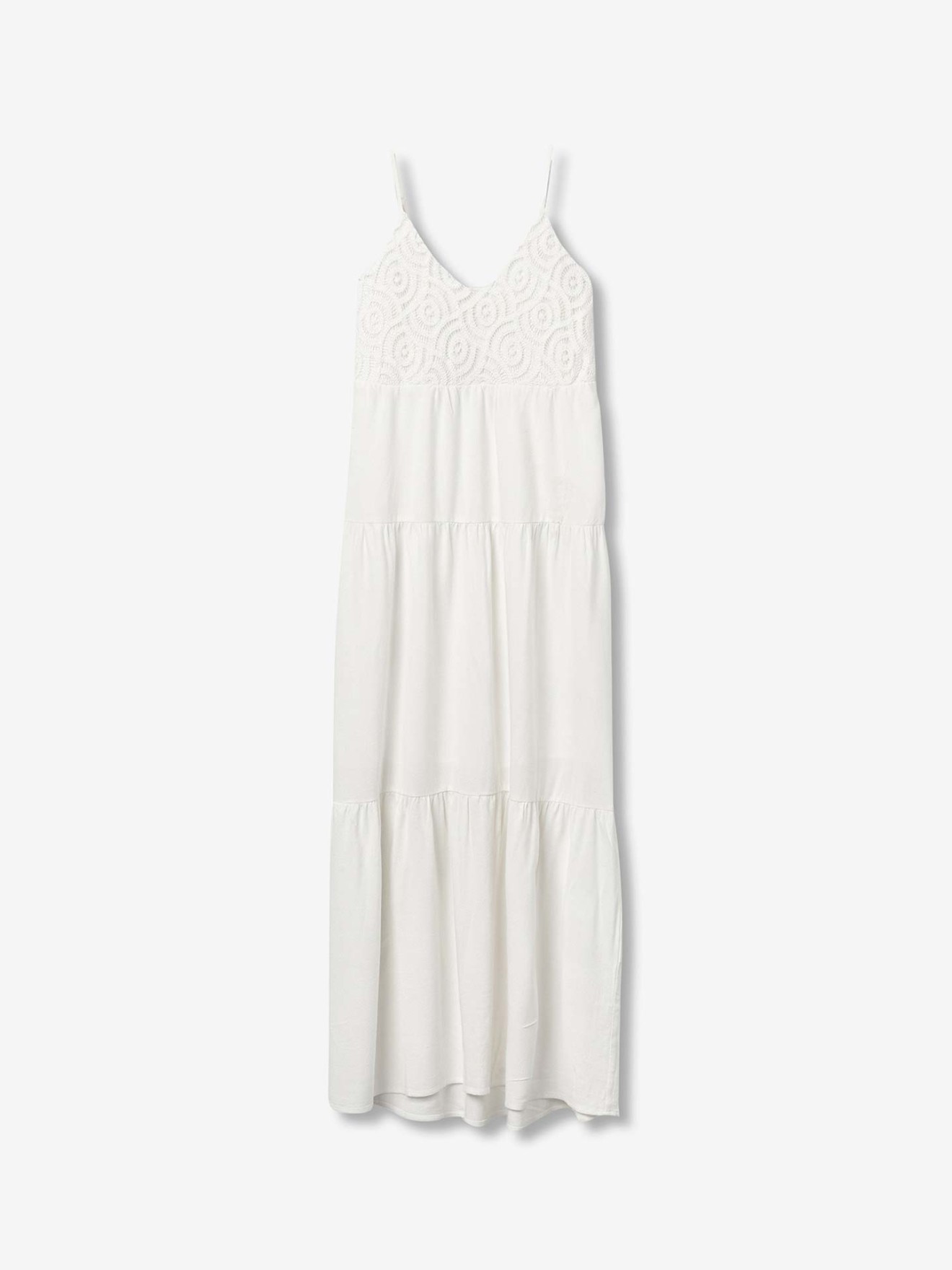 Vestido Comprido com Rendado