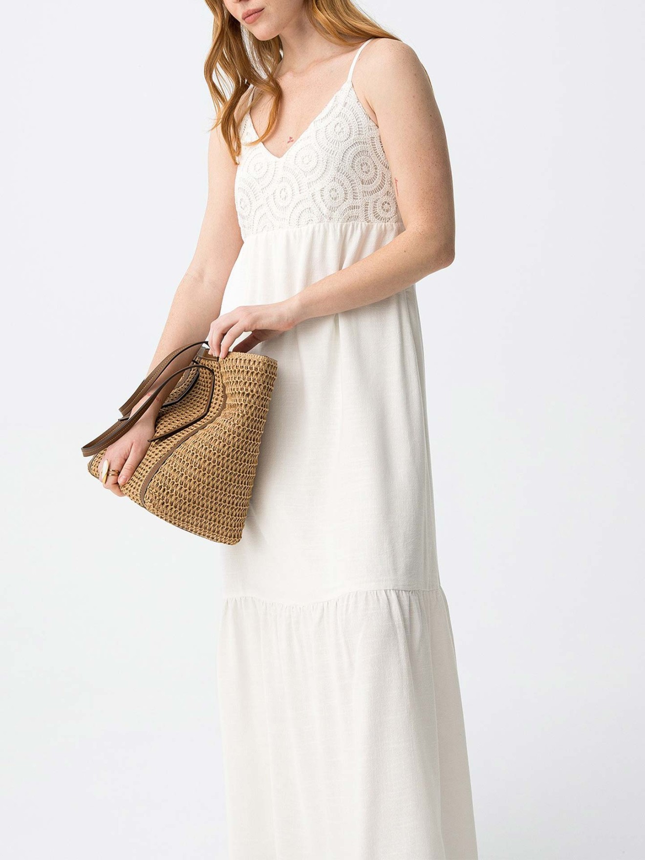 Vestido Comprido com Rendado
