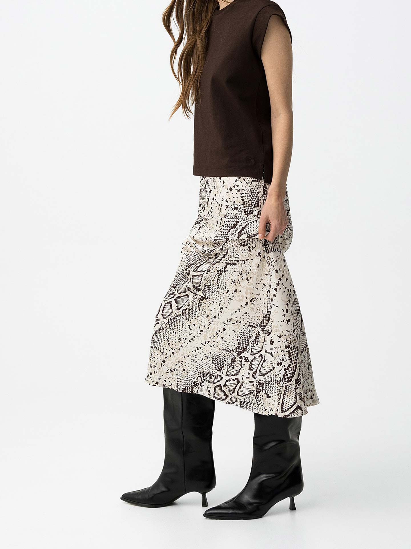 Saia Midi Fluida Acetinada