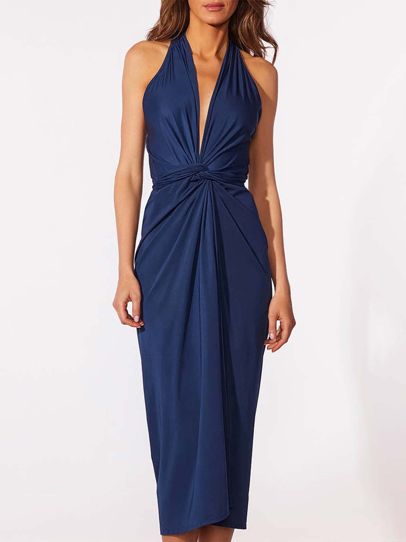 Vestido de Praia com Nó Frontal