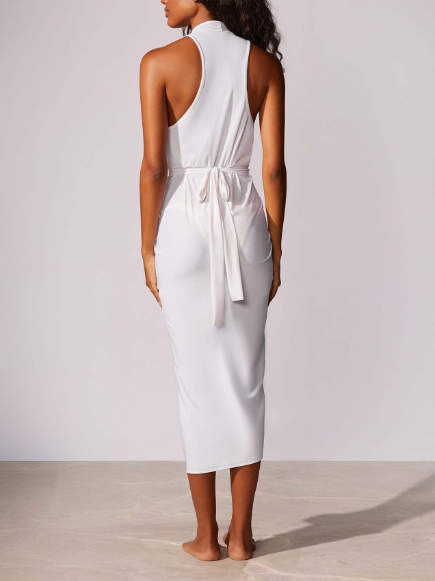 Vestido de Praia com Nó Frontal
