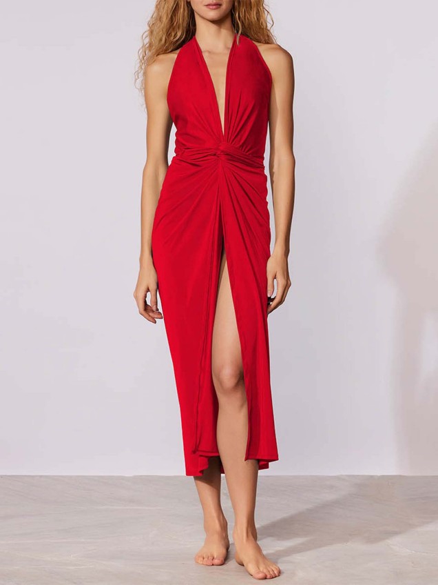 Vestido de Praia com N� Frontal
