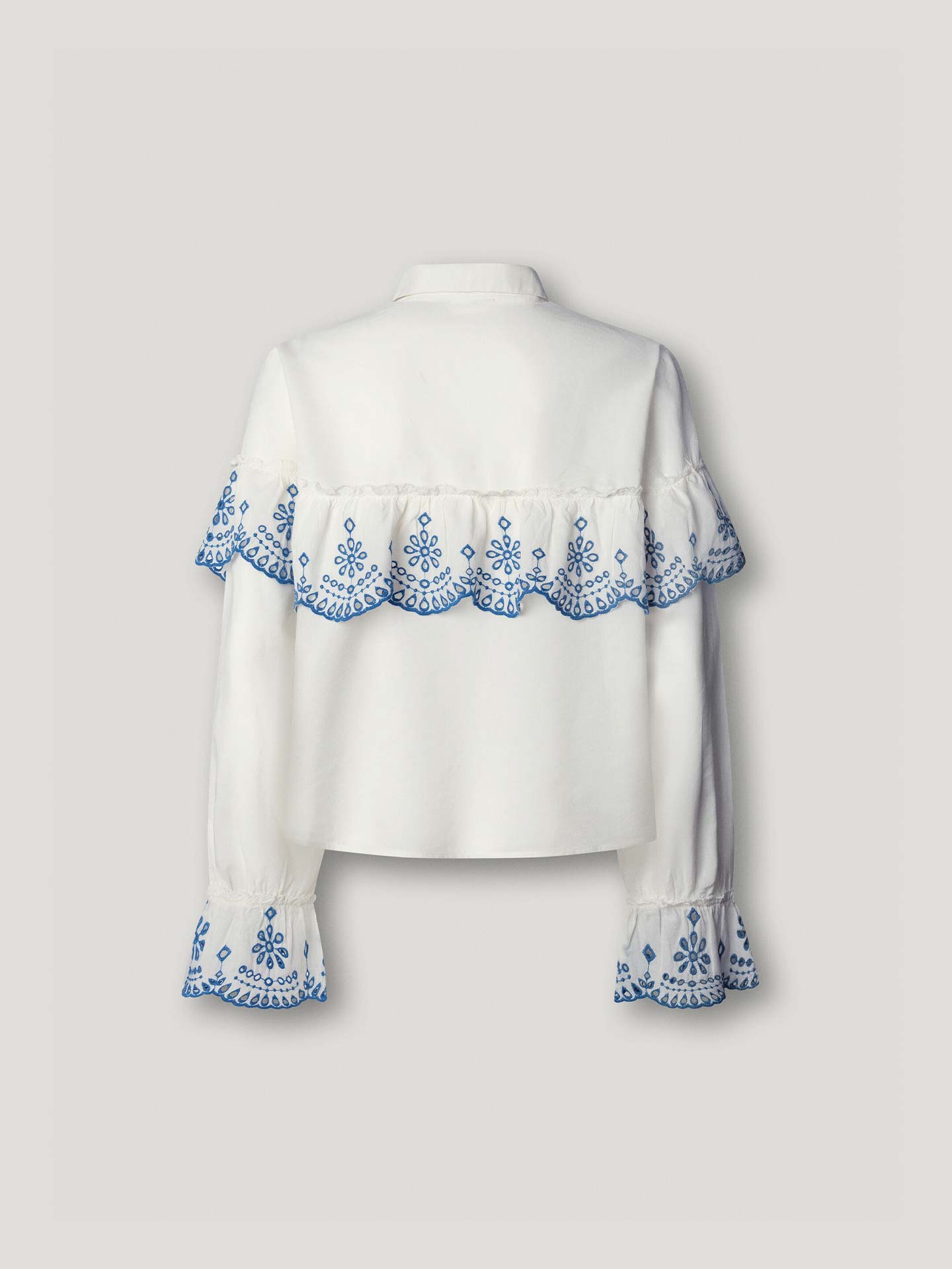 Camisa Abalonada com Folhos