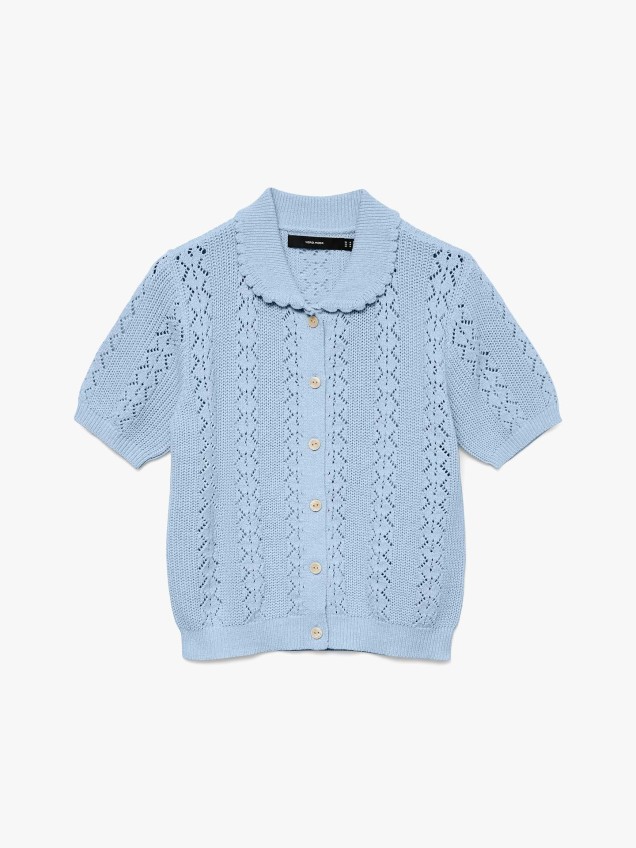 Polo de Malha em Ponto Ajour