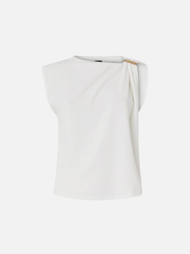 T-shirt com Detalhe Drapeado