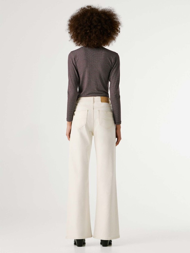 Calças de Ganga Flare Fit de Cintura Subida