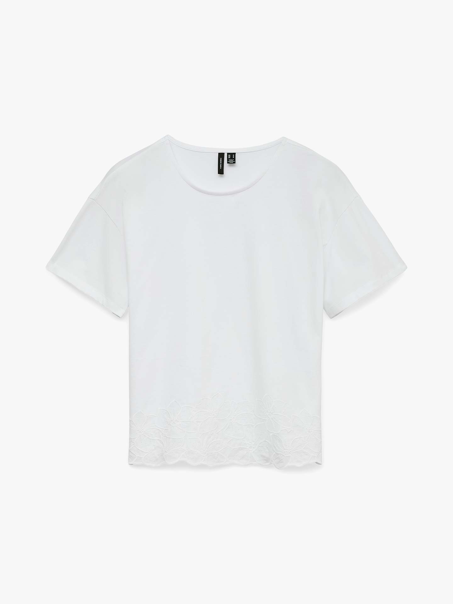 T-shirt com Bainha Bordada