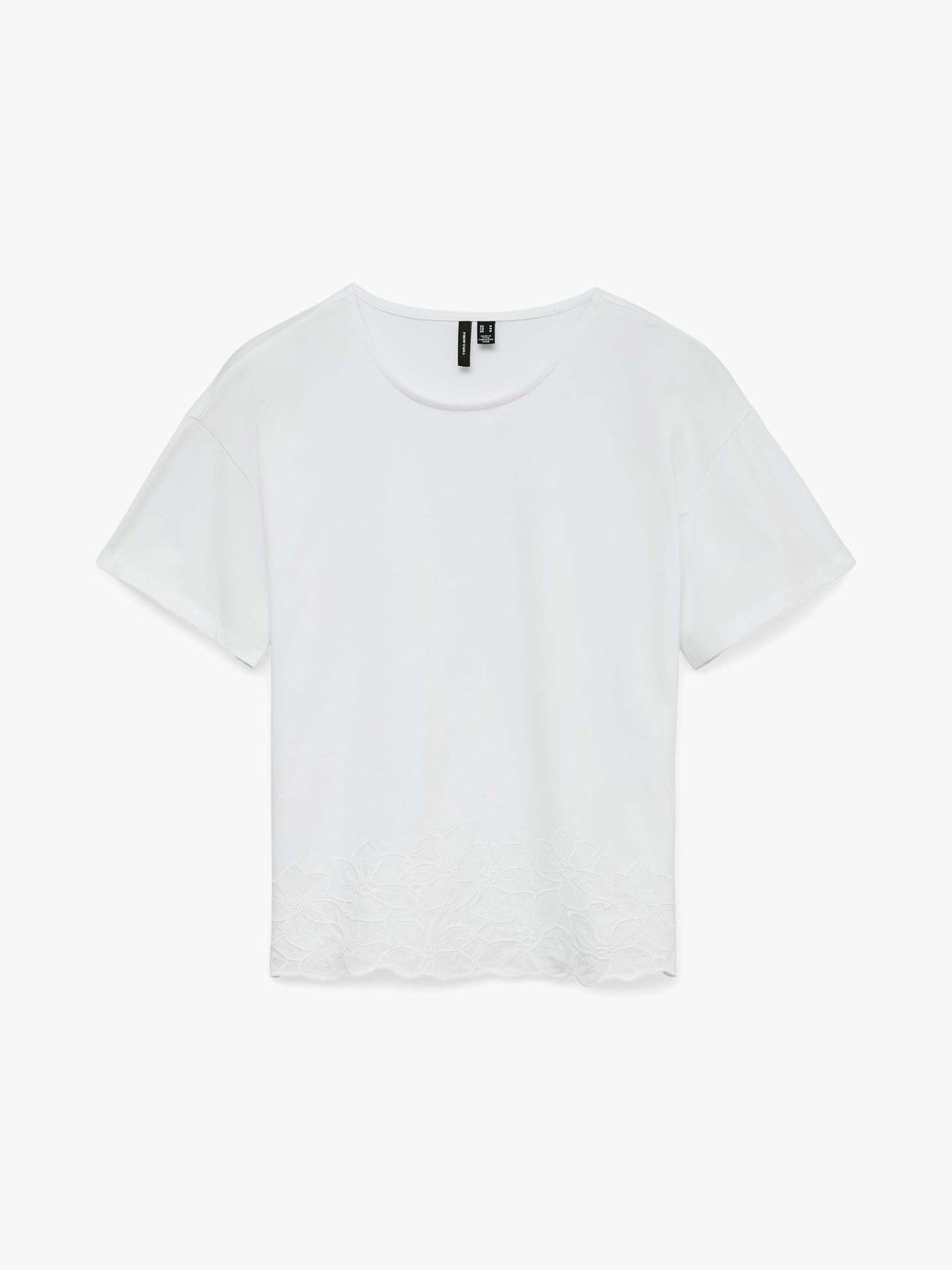 T-shirt com Bainha Bordada
