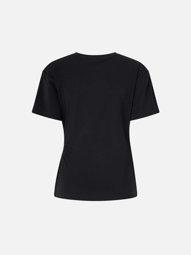 T-shirt com Drapeado Lateral